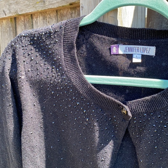 3/4 cropped black cardigan large - Picture 3 of 6